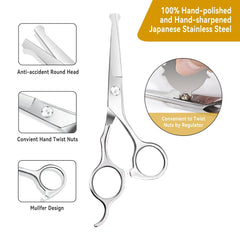 Kakacacaca kids scissors safety rounded tips reduce facial injuries during trims