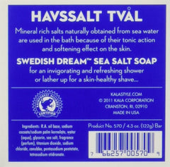 Kala Swedish Dream Sea Salt Soap Set bars on a shower shelf for an invigorating, spa-like cleanse
