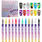 Kalolary 12-color nail art pens set packaging showcases vibrant shades for eye-catching DIY manicures.