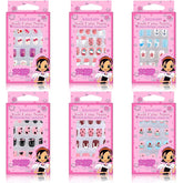 Kalolary 144pcs kids false nails collection shows bright colors for playful nail art.