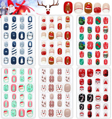 Kalolary Christmas nails Santa design for kids, adding festive charm to tiny fingers.