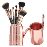 Kandi Koated makeup brushes set with rose-gold case for travel-ready flawless application
