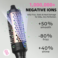 K&K Heated Curling Brush handle with control dial for easy styling.