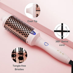 K&K Thermal Brush ionic frizz control releasing negative ions for smoother strands