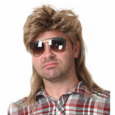 Kaneles Mullet Wig front view in light brown, natural look for 80s cosplay