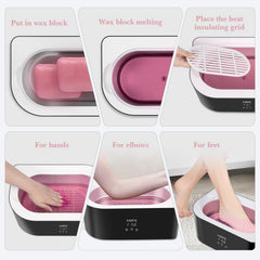 Karite wax refills compatible with most paraffin bath machines for easy home use.