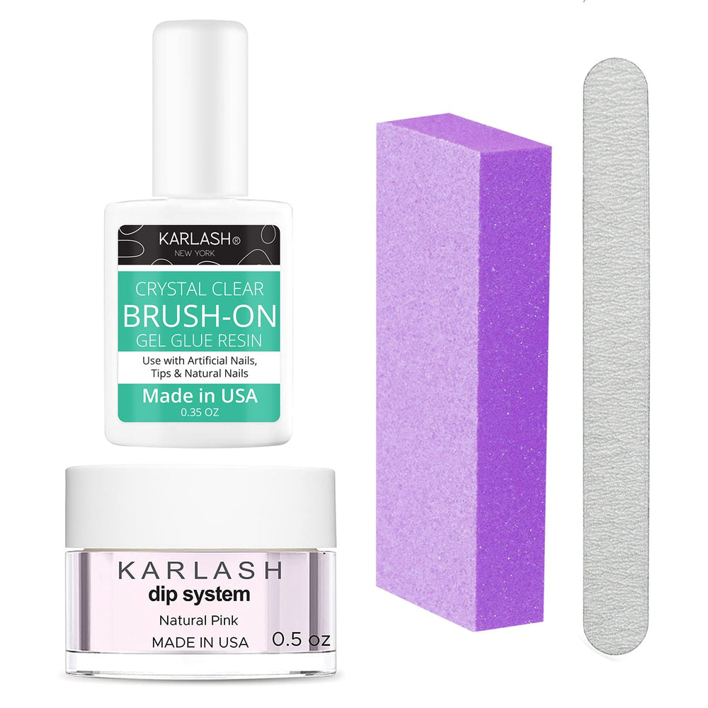 Karlash Nail Repair Kit for broken nails showing quick stabilization with a durable dip finish