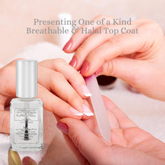 Karma Organic Halal Nail Polish brush application demonstrates smooth coverage for daily wear