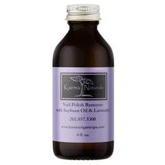Karma Organic Nail Polish Remover bottle shows acetone-free formula for gentle polish removal.
