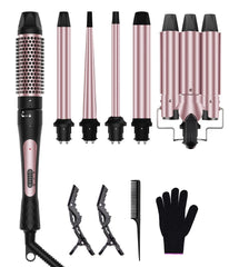 Karrong 6-in-1 wand curling iron front view demonstrates versatile styling options