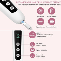 Karrong nail drill attachments with 9 bits for precise shaping and polishing