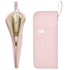 KarSyon hot tools organizer pink mat provides heat-resistant protection for curling irons and straighteners.