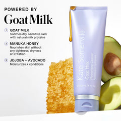 Creamy texture close-up of Kate Somerville Goat Milk Moisturizing Cleanser.