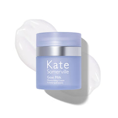 Kate Somerville Goat Milk Moisturizing Cream bottle close-up for daily hydrating routine.