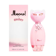 Katy Perry Meow EDP spray bottle for a playful fruity-floral fragrance experience all day