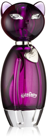 Katy Perry Purr bottle pour highlights peach top notes for day-to-night fragrance.