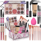 KAVCENT makeup kit for teens palette open highlights versatile shades for daily looks.