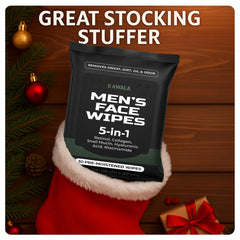 Kawala Men’s Face Wipes pack back panel showing ingredients and usage notes for informed cleansing.