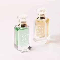 Kayali Mini Yum Duo gift display, luxe presentation for fragrance lovers.