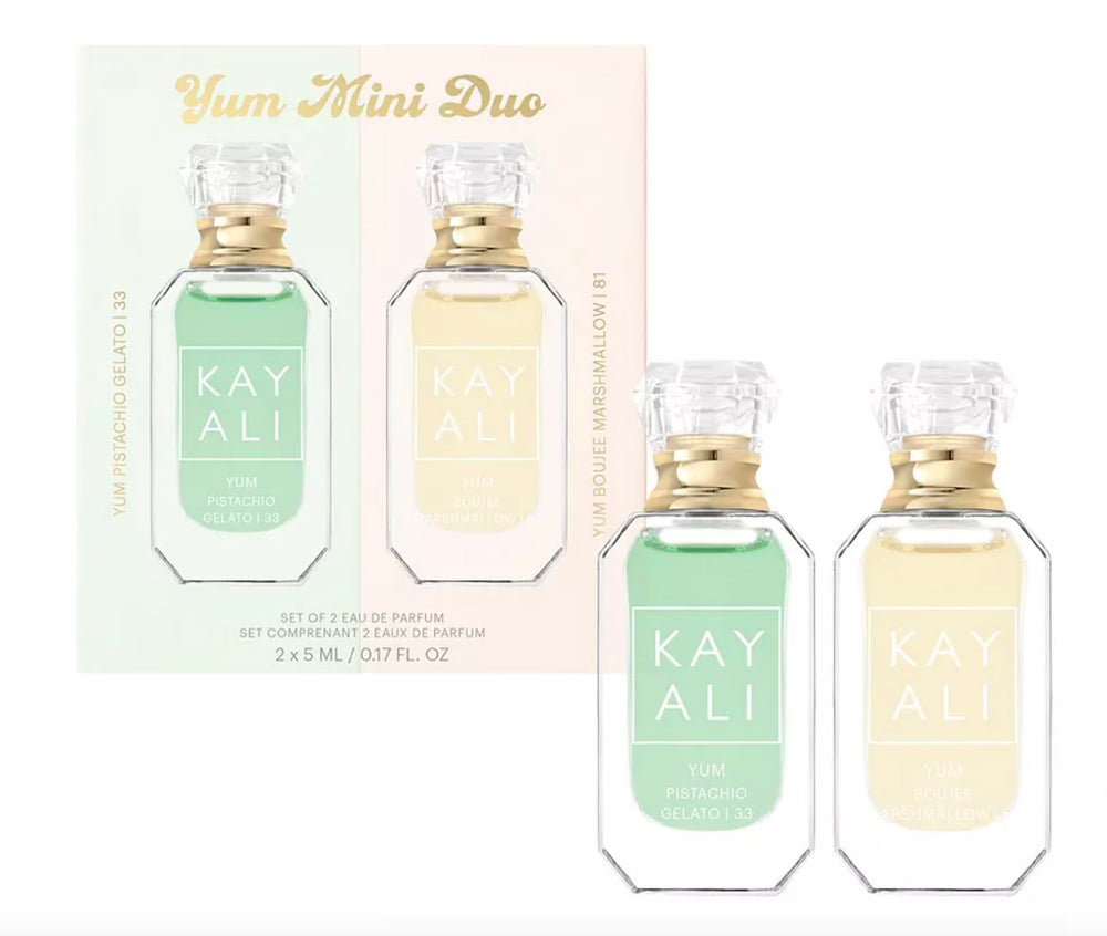 Kayali Yum Duo packaging close-up, ideal for gifting or collector’s display.