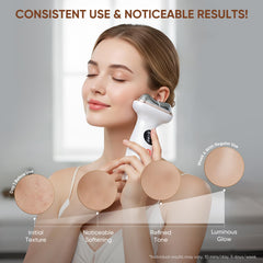 Kdune electric gua sha tool on face showing cooling massage benefits