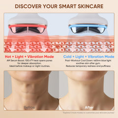 Kdune red-light therapy panel near the jawline for tonal improvements
