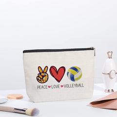 kdxpbpz volleyball cosmetic bag double-sided graphics offer vibrant visibility for daily use.