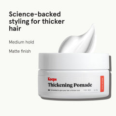 Keeps Matte Thickening Pomade on hands ready to distribute for styling