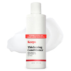 Keeps men's hair loss conditioner bottle front for healthier-looking hair.