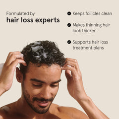 Keeps Thickening Shampoo ingredients green tea and saw palmetto support scalp health