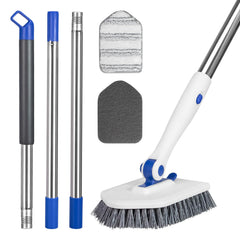Keleekelin tile tub scrubber with 52-inch extendable handle for hard-to-reach shower corners