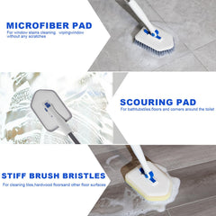 Keleekelin tile tub scrubber scrub sponge head handles stubborn soils