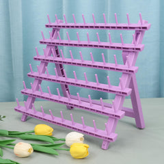 Kelukeya braid rack front view with 60 spool slots and purple accents for efficient selection.