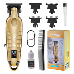 KEMEI 2293 front view shows a premium gold trimmer for precise grooming sessions.