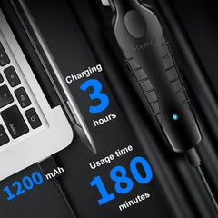 KEMEI 2299 trimmer charging dock showing convenient cordless operation.