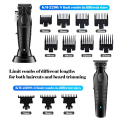 KEMEI fade blade double-foil head contouring for fades and smooth shave.