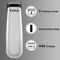 KEMEI mini trimmer precision blades deliver clean, precise cuts for finishing touches