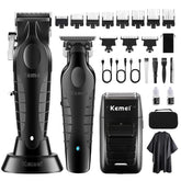 KEMEI professional hair clipper kit with precision blades for clean cuts.