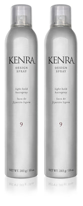 Kenra Design Spray 9 bottle front shows light hold for moveable styles