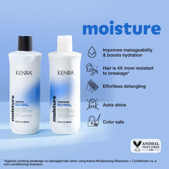 Kenra Moisture Conditioner rinse nourishes, smooths, and adds gentle shine.