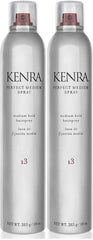 Kenra Perfect Medium Spray two-pack bottle front for quick-dry hold across all hair types.
