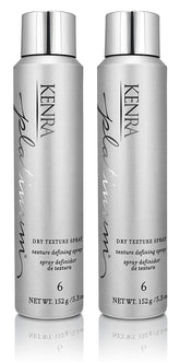 Kenra Platinum Dry Texture Spray bottle close-up emphasizing light texture and matte finish.