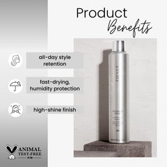 Kenra Platinum Finishing Spray fast-drying bottle for quick set and easy styling.