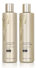 Kenra Platinum Luxe Shine Shampoo bottle with gold accents for silky daily slip