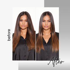 Kenra Platinum Silkening Gloss shine close-up highlighting radiant finish.