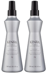 Kenra Thermal Styling Spray bottle 2-pack shown for heat protection and easy release