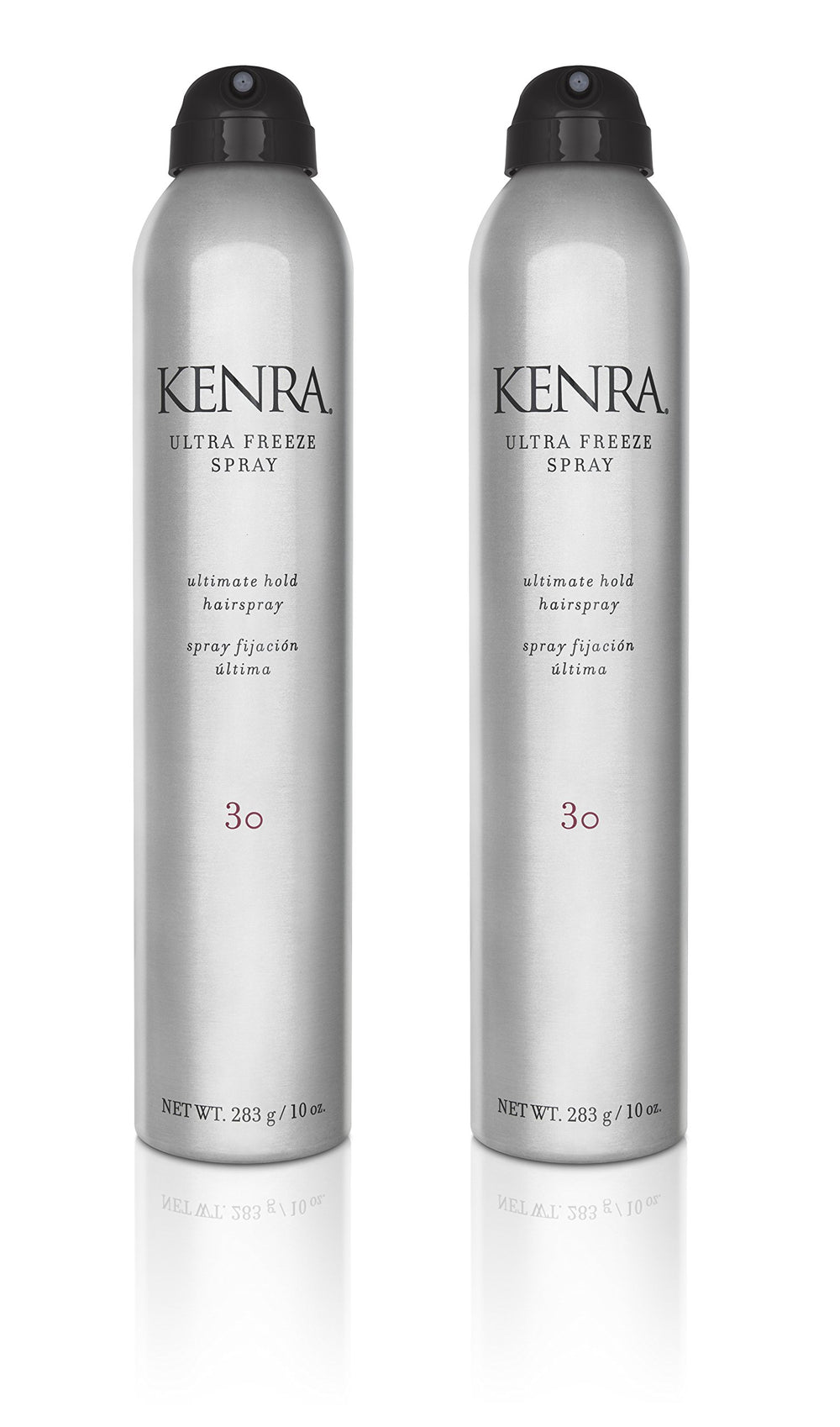 Kenra Ultra Freeze Spray 30 bottle front demonstrates ultimate hold and shine.