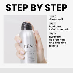 Kenra Ultra Freeze Spray 30 humidity-resistance scene highlights frizz control during humidity.