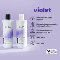 Kenra Violet Conditioner tube ready to smooth and moisturize processed hair