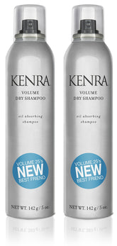 Kenra Volume Dry Shampoo bottle-front demonstrates a translucent, residue-free finish for oil control.